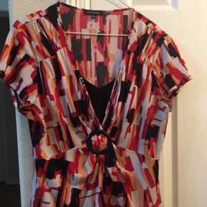 Notations short sleeve multicolored top XL